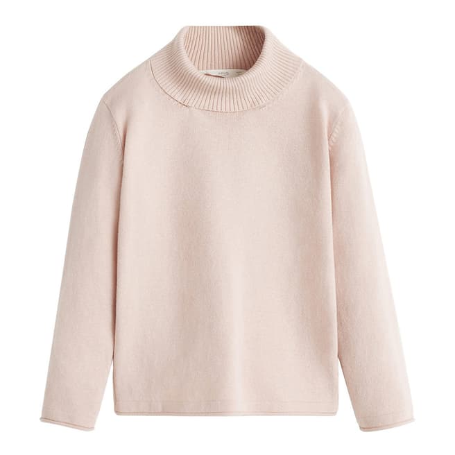 Mango Girl's Pink Turtleneck Sweater