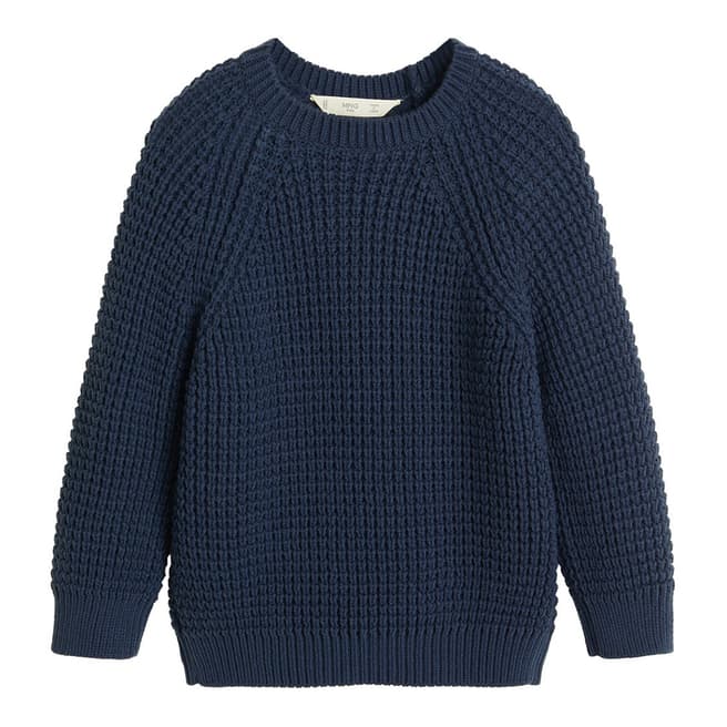 Mango Boy's Blue Chunky-Knit Sweater