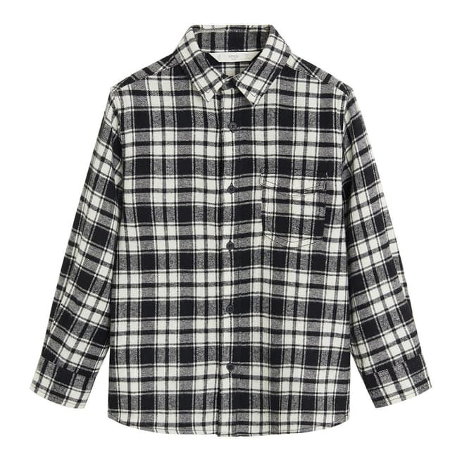 Mango Boy's Black Checked Flannel Shirt