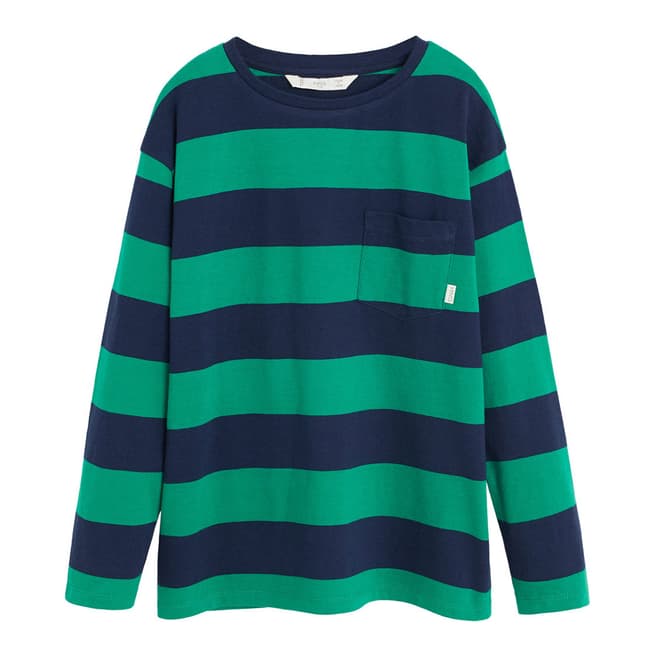 Mango Boy's Green Striped T-Shirt
