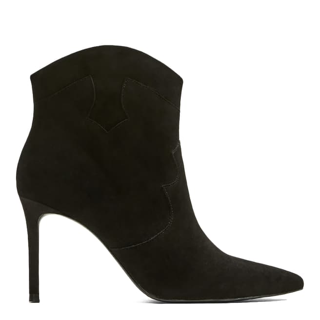 Mango Black Romi Leather Heeled Ankle Boots