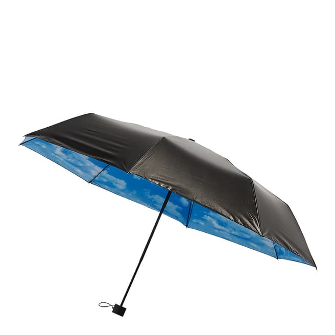 Le Monde du Parapluie Black / Blue Clouds Folding Umbrella