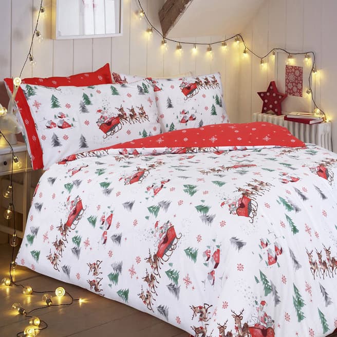 Sleepdown Santa Sleigh King Duvet Cover Set
