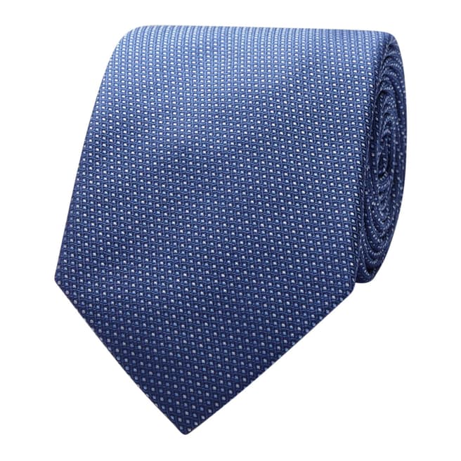 Thomas Pink Blue White Micro Dot Silk Tie