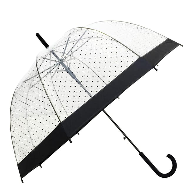 Smati Transparent / Black Polka Dot Birdcage Umbrella
