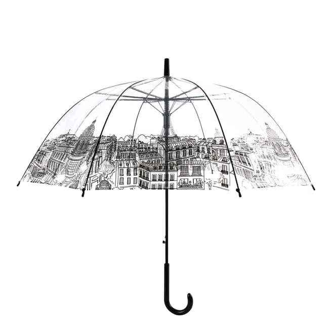 Le Monde du Parapluie Transparent / Black Paris Birdcage Umbrella
