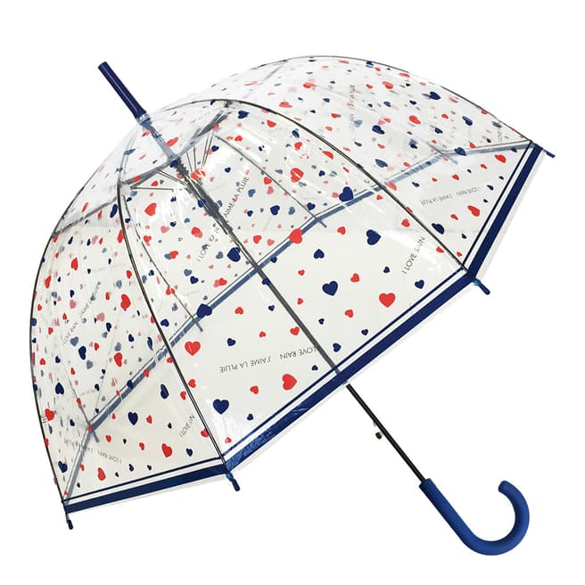 Smati Transparent / Blue / Red Heart Birdcage Umbrella
