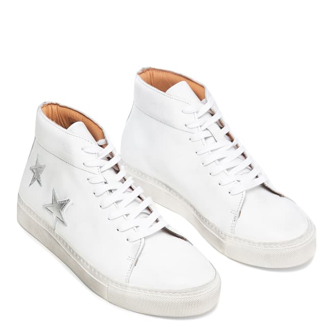 Oliver Sweeney White Leather Slade High Top Star Sneakers