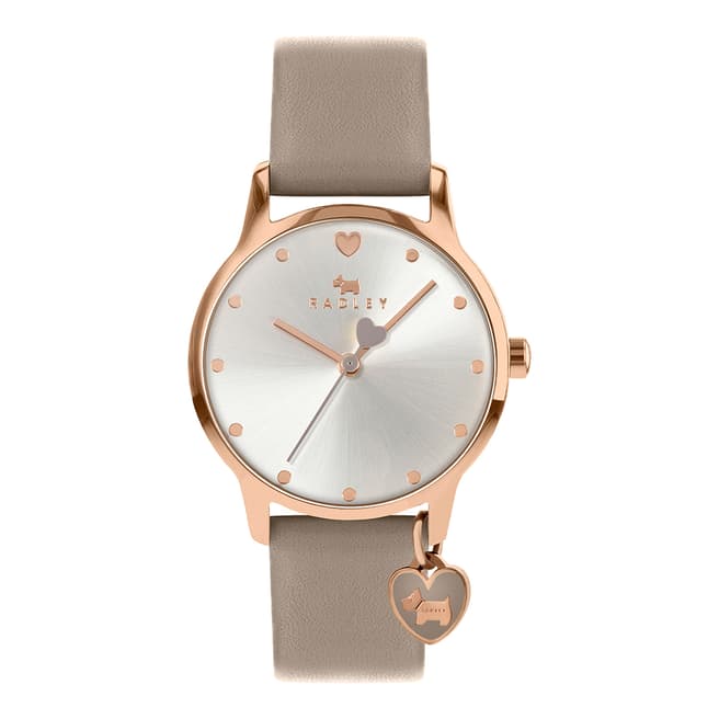 Radley Taupe Heart Charm Leather Watch