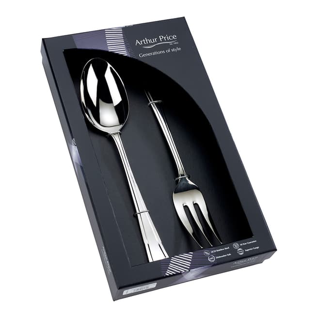 Arthur Price 2 Piece Grecian Large Serving Spoon and Fork Set