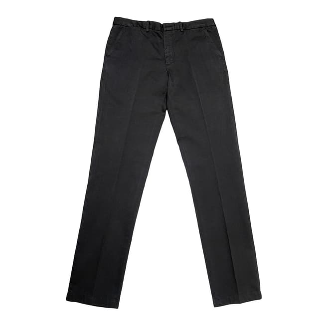 Thomas Pink Charcoal Classic Cotton Linen Chinos