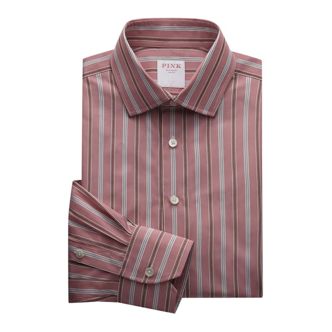 Thomas Pink Pink Argento Stripe Tailored Fit Shirt