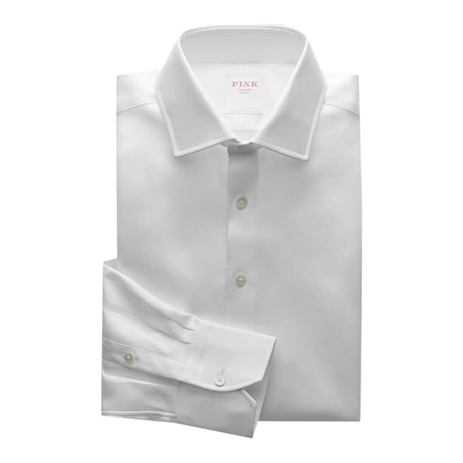 Thomas Pink White Royal Twill Tailored Button Cuff Shirt