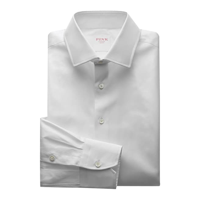 Thomas Pink White Core Poplin Classic Button Cuff Shirt