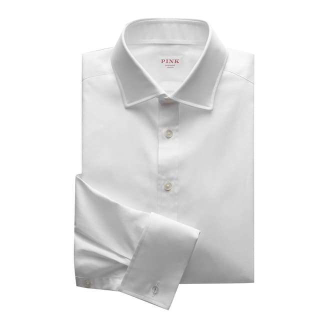 Thomas Pink White Royal Oxford Classic Double Cuff Shirt