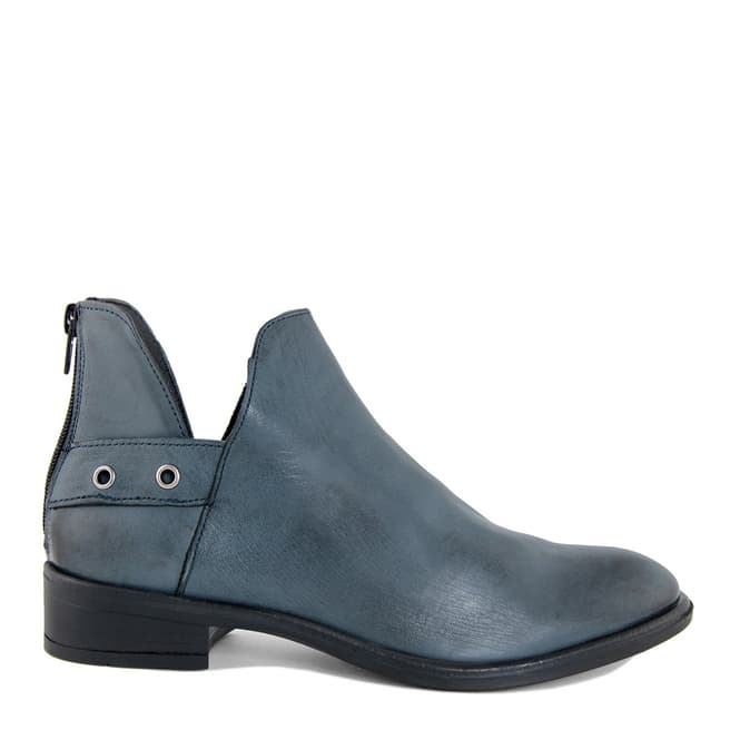 Bluetag Blue Leather Elisa Ankle Boot