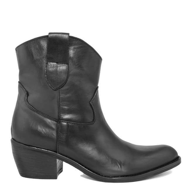 Bluetag Black Lia Leather Western Boot