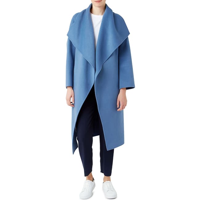 Hobbs London Blue Odelia Wool Blend Coat