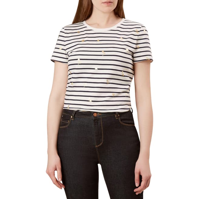 Hobbs London Navy Stripe Pixie T-Shirt