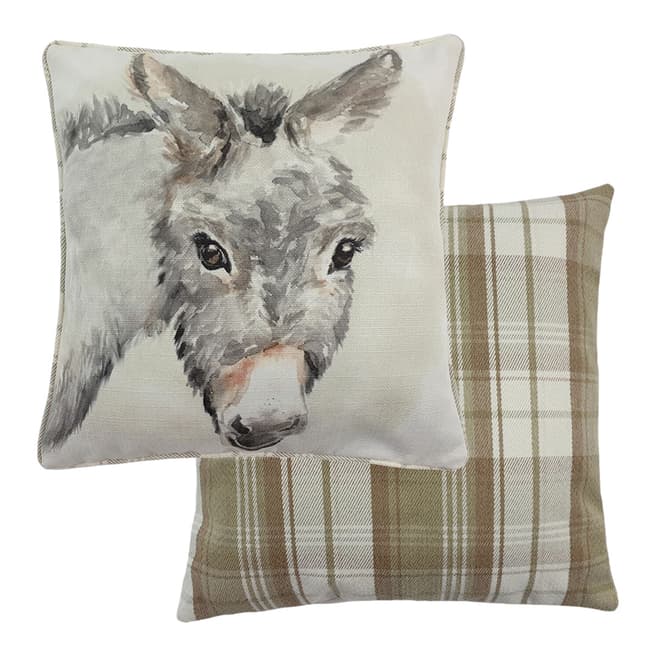 Evans Lichfield Watercolour Donkey Filled Cushion, 43x43cm