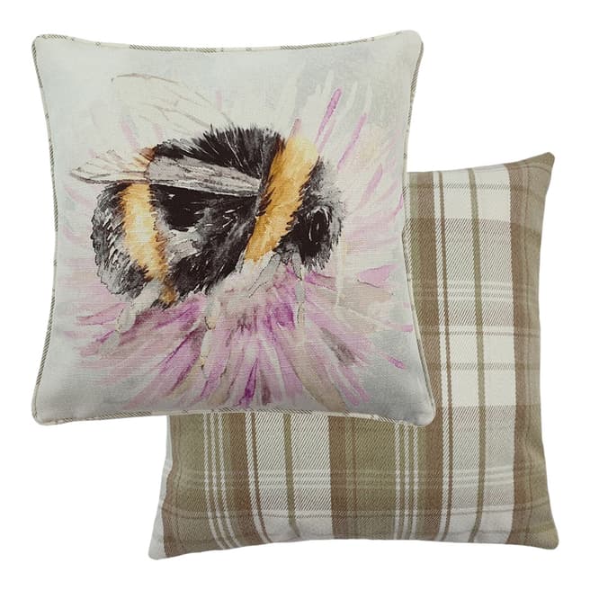 Evans Lichfield Watercolour Bee Filled Cushion, 43x43cm