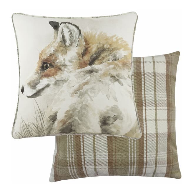 Evans Lichfield Watercolour Fox Filled Cushion, 43x43cm