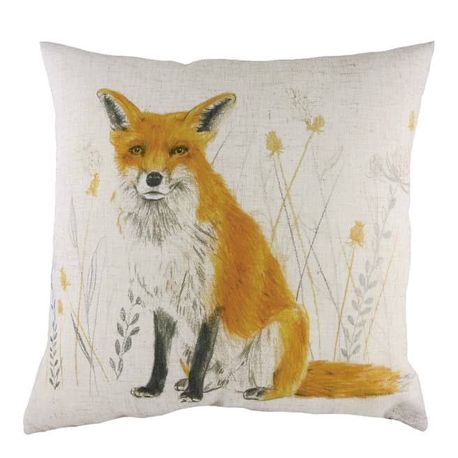 Evans Lichfield Fox Repeat Filled Cushion, 43x43cm