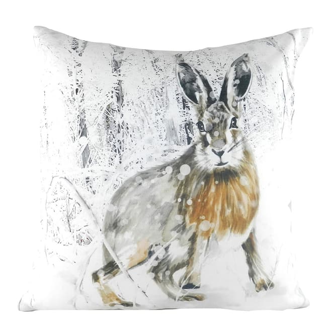 Evans Lichfield Christmas Hare Filled Cushion, 43x43cm