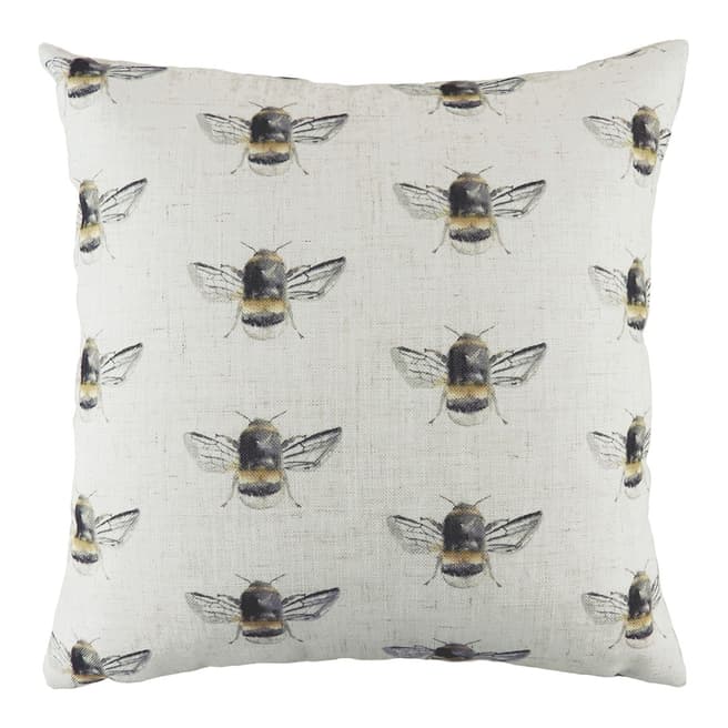 Evans Lichfield Bee Happy Repeat 43x43cm Cushion, White