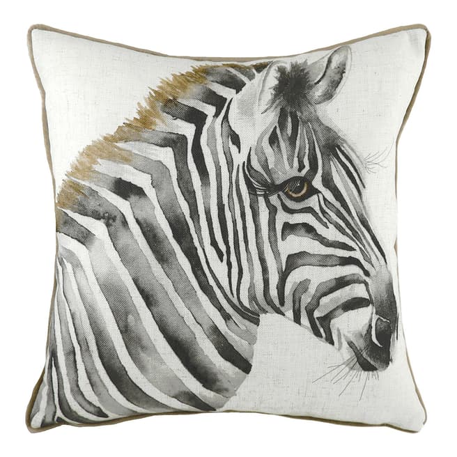 Evans Lichfield Safari Zebra Filled Cushion, 43x43cm