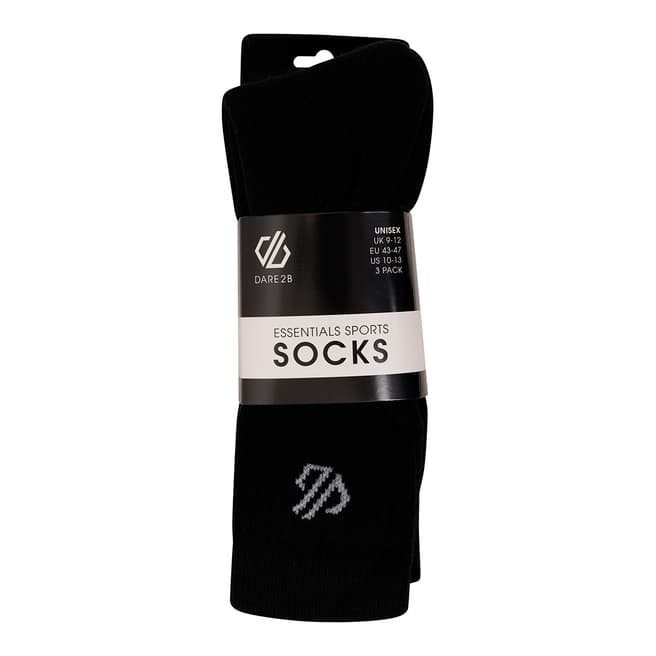 Dare2B DUH316 Black Sport Socks 3pk