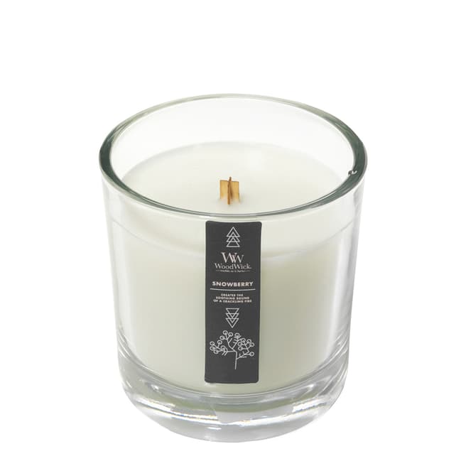 Woodwick Large Tumbler Crackling Candle Snowberry