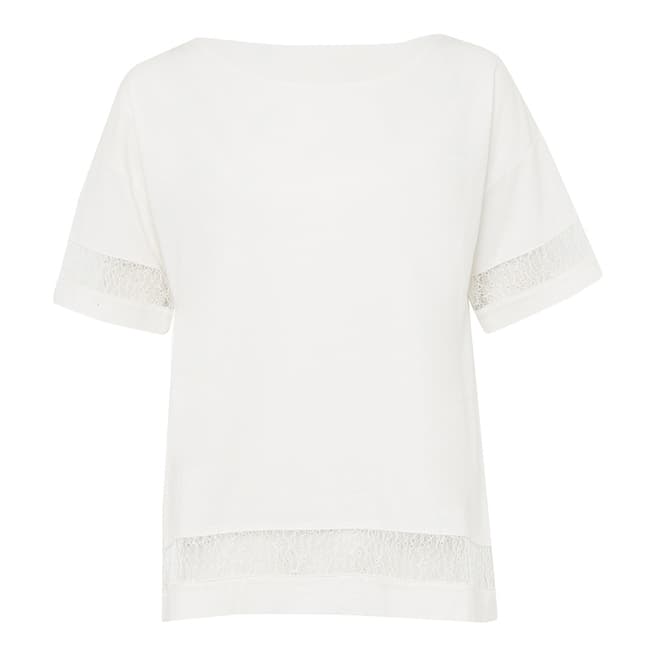 Great Plains White Relaxed Short Sleeve Top