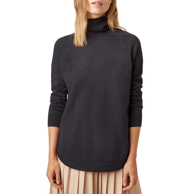 Great Plains Navy Moselle Knit Roll Neck Jumper