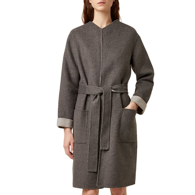 Great Plains Grey Double faced Wool Blend Coat