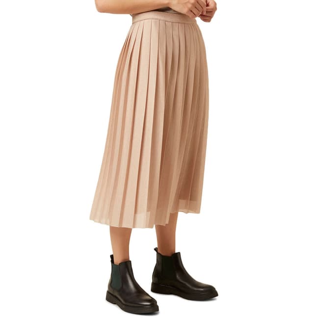 Great Plains Rose Gold Pia Pleats Midi Skirt