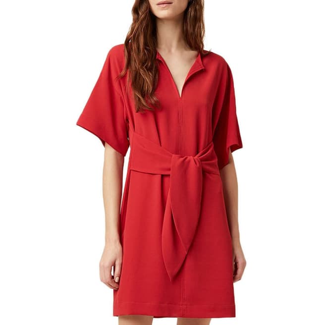 Great Plains Red Nouvelle Bow Wide Sleeve Dress