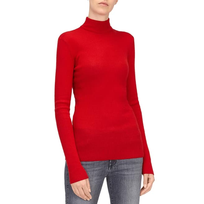 7 For All Mankind Red Cashmere/Silk Jumper