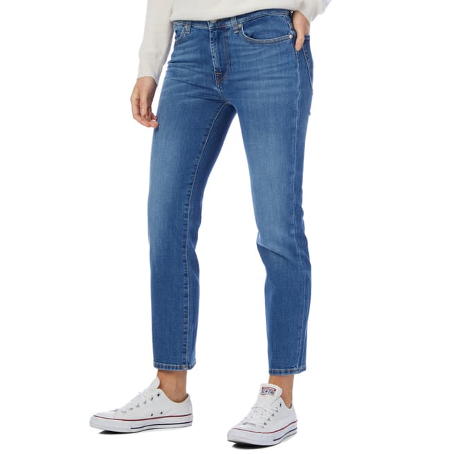7 For All Mankind Light Blue Roxanne Ankle Crop Stretch Jeans