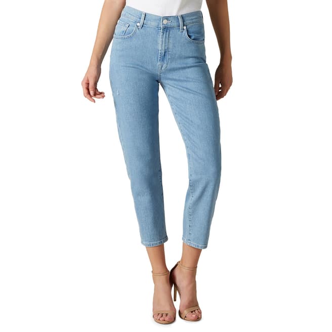 7 For All Mankind Blue Malia Tapered Stretch Jeans