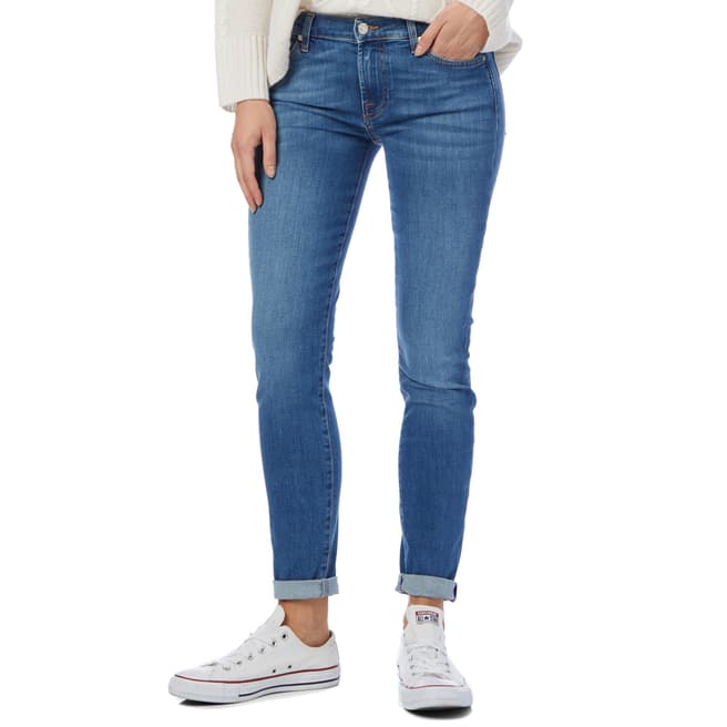 7 For All Mankind Light Blue Skinny Stretch Jeans