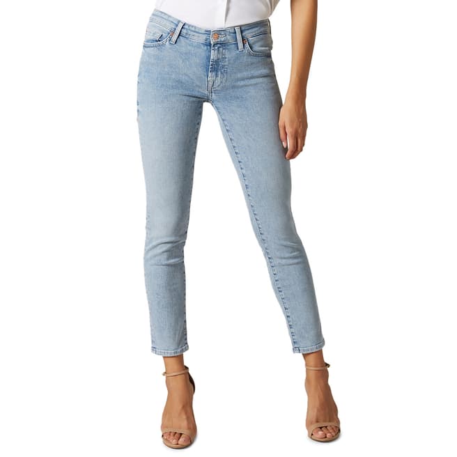 7 For All Mankind Light Blue Pyper Illusion Skinny Stretch Jeans