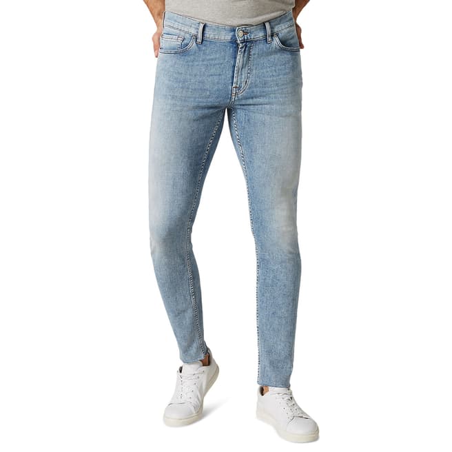7 For All Mankind Light Blue Ronnie Tapered Stretch Jeans