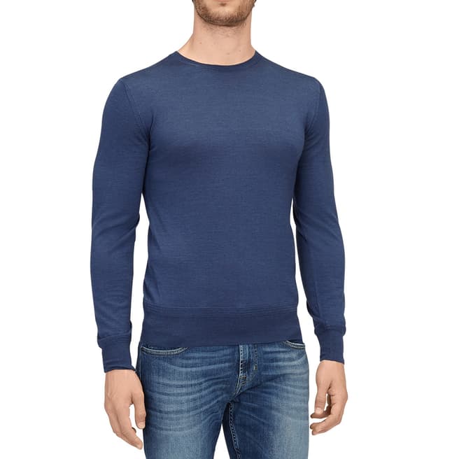 7 For All Mankind Blue Cashmere/Wool/Silk Jumper