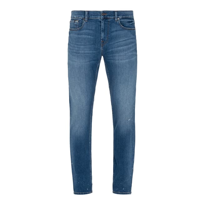 7 For All Mankind Mid Blue Ronnie Tapered Stretch Jeans