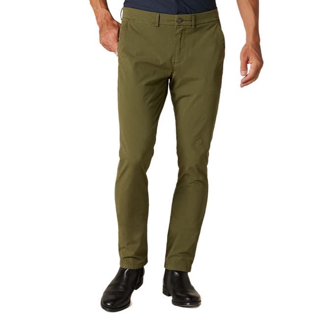 7 For All Mankind Dark Khaki Ronnie Tapered Stretch Chinos