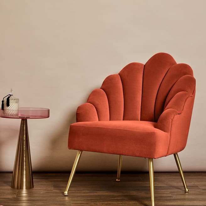 Laycuna London Velvet Shell Oolala Chair, Orange 