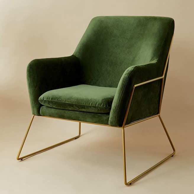 N°· Eleven Velvet Cheeky Charmer Chair, Olive
