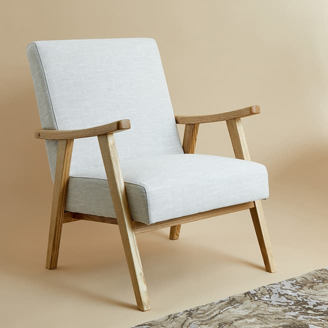 LOMBOK Mid Century Chair, Linen Mix