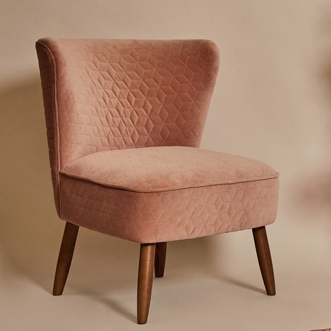 Home Boutique Pink Velvet Cocktail Hour Chair